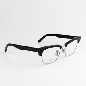 NEW Celine CL50026U 016 Shiny Palladium Black Women Square Eyeglasses